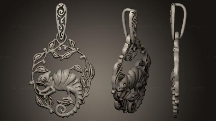 Jewelry (Heart chameleon, JVLR_0152) 3D models for cnc